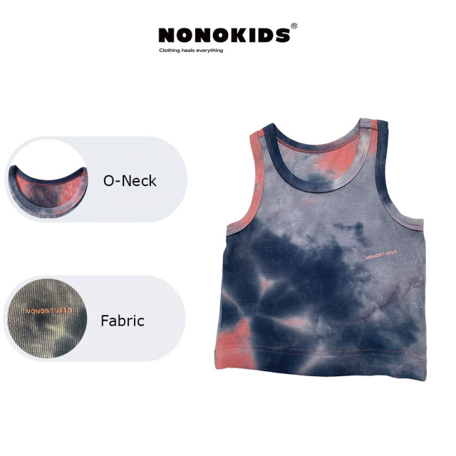NONOKIDS  Tie Dye Tank Top for Children Wholesale Children Tops Blank Croptop kids Sleeveless Plain Crop Tank Tops