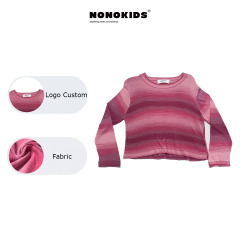 NONOKIDS Kids Long Sleeved Knitted Top Knitted Sweater for Girls In Stock Children Custom Logo Sweater