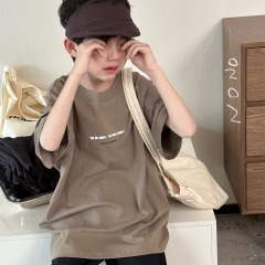 NONOKIDS Children Short Sleeved T - Shirt Casual and Cool Olive Green T-shirt Custom Logo