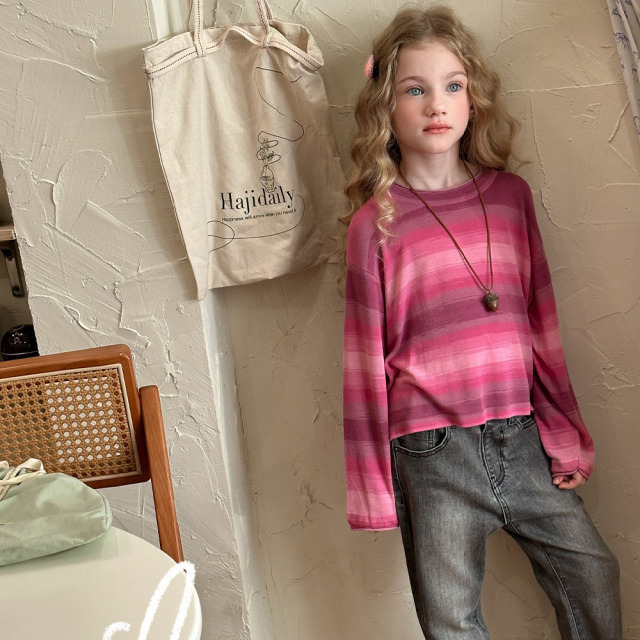 NONOKIDS Kids Long Sleeved Knitted Top Knitted Sweater for Girls In Stock Children Custom Logo Sweater