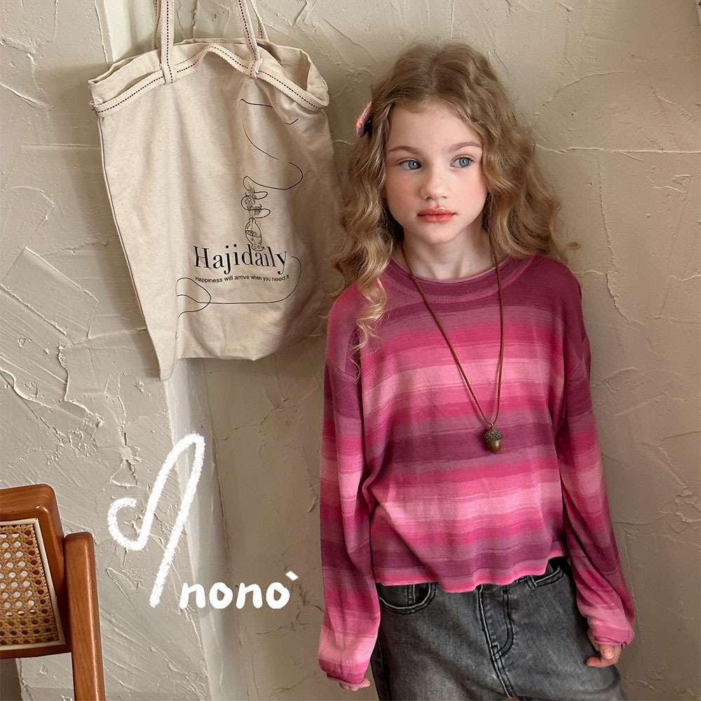 NONOKIDS Kids Long Sleeved Knitted Top Knitted Sweater for Girls In Stock Children Custom Logo Sweater