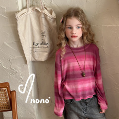 NONOKIDS Kids Long Sleeved Knitted Top Knitted Sweater for Girls In Stock Children Custom Logo Sweater