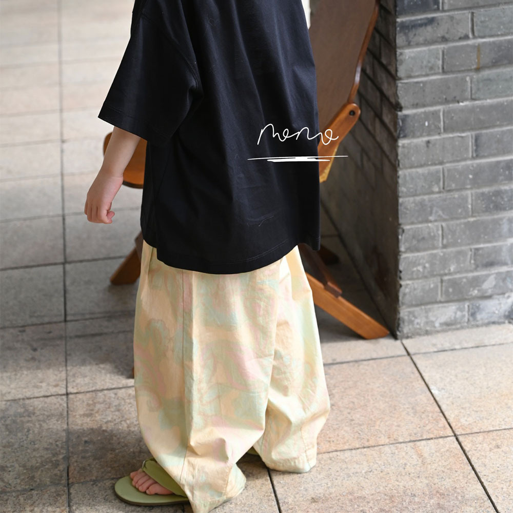 NONOKIDS Loose Fit Pants with Floral for Kids Children Print Trousers Embroidery Customization