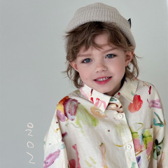 NONOKIDS Kids Short Sleeved Shirt with Watercolor Print Children Casual Shirt In Stock