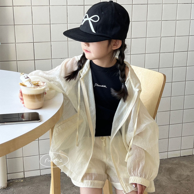 NONOKIDS Children Hooded Jacket and Shorts Set Tencel Fabric Kids Sport Set