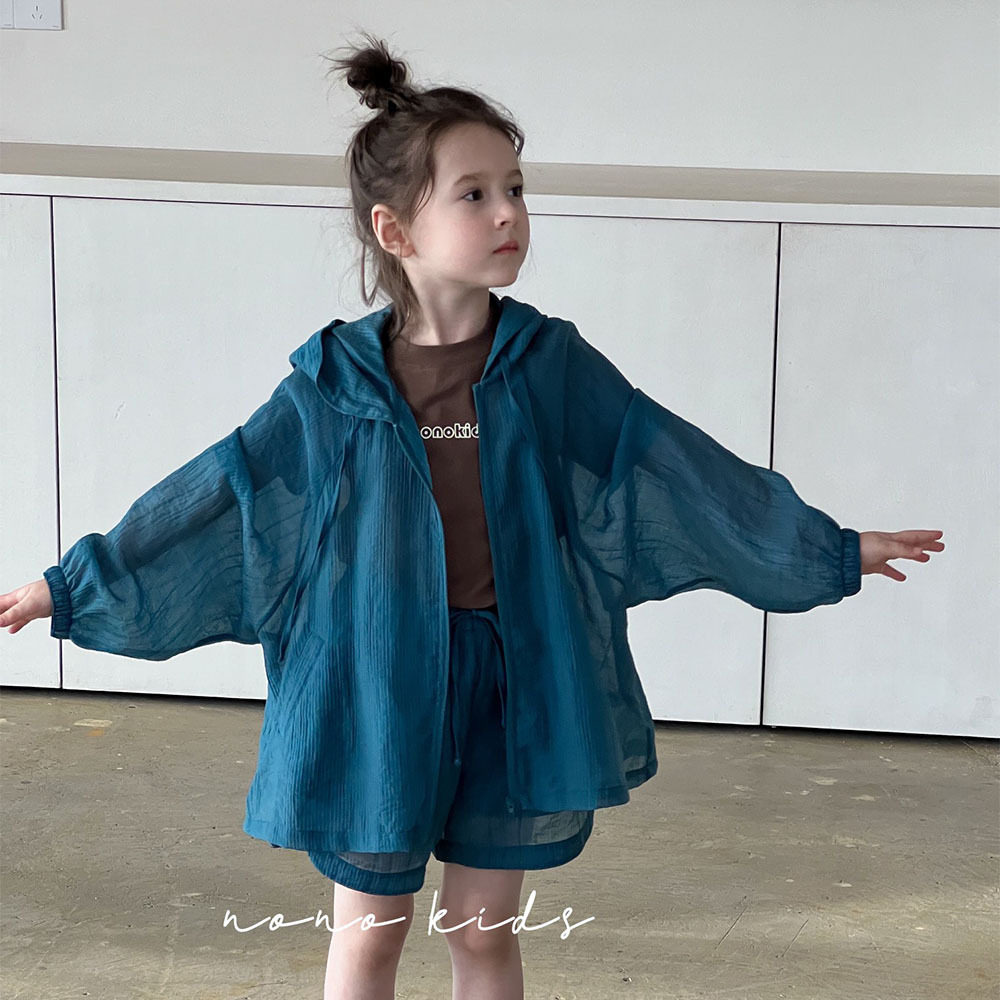 NONOKIDS Children Hooded Jacket and Shorts Set Tencel Fabric Kids Sport Set
