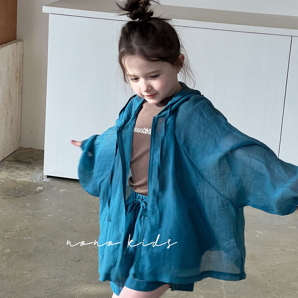 NONOKIDS Children Hooded Jacket and Shorts Set Tencel Fabric Kids Sport Set
