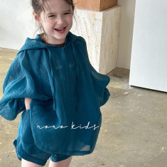 NONOKIDS Children Hooded Jacket and Shorts Set Tencel Fabric Kids Sport Set