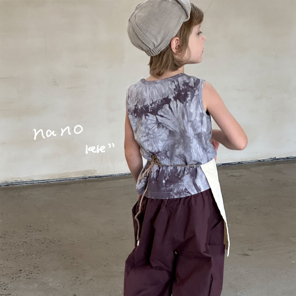 AENEKEKE Tie Dye Tank Top for Kids Sleeveless Top Cotton Customized Logo Stock Kids Wear