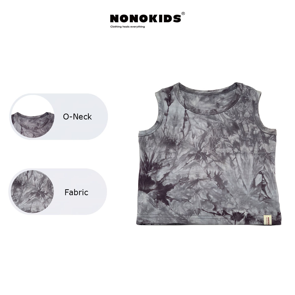 AENEKEKE Tie Dye Tank Top for Kids Sleeveless Top Cotton Customized Logo Stock Kids Wear