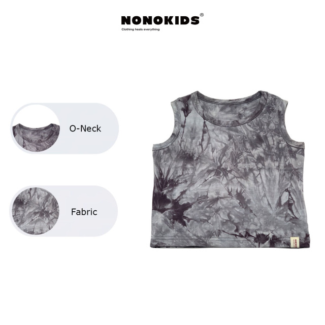 AENEKEKE Tie Dye Tank Top for Kids Sleeveless Top Cotton Customized Logo Stock Kids Wear