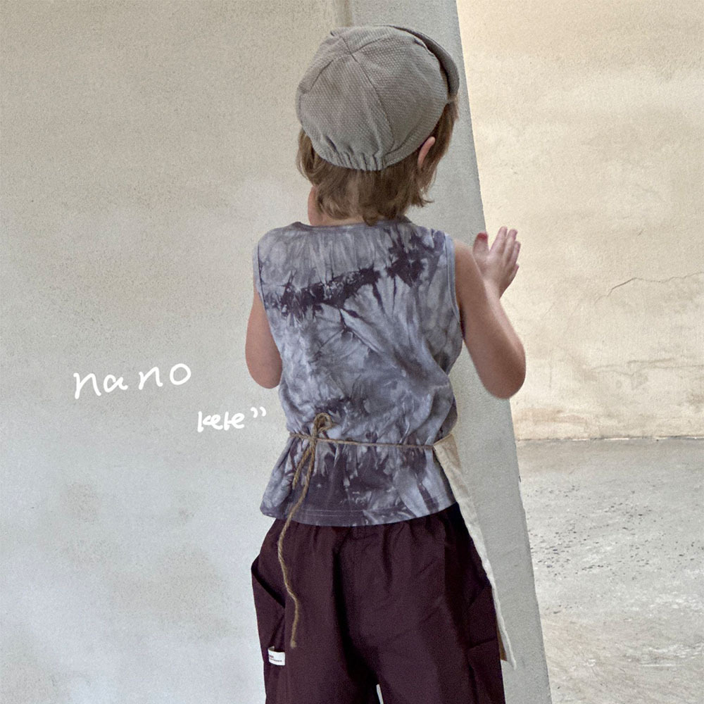 AENEKEKE Tie Dye Tank Top for Kids Sleeveless Top Cotton Customized Logo Stock Kids Wear