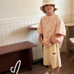 NONOKIDS Children Short Sweatpants Beige Elastic Waist Kids' Shorts Cotton Short Pants