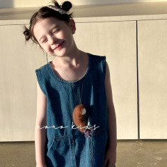 NONOKIDS Sleeveless Denim Dress for Kids Children O-Neck Dress Tank Dress
