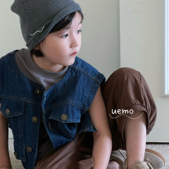 UEMO Denim Sleeveless Vest for Kids Customized Logo All in Stock
