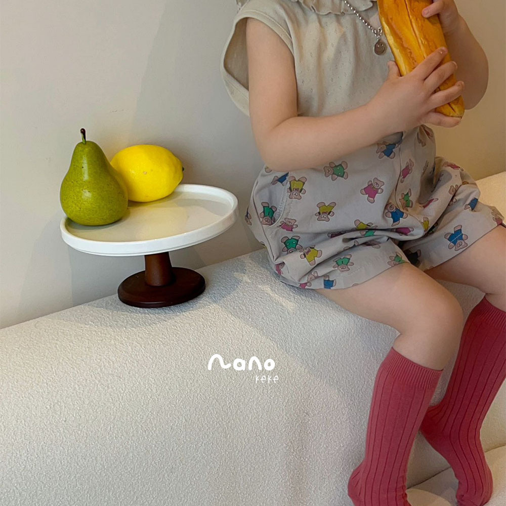 AENEKEKE Toddler Shorts Bear Print Shorts  Comfort and Playful Design Elastic Waist Shorts for Kids