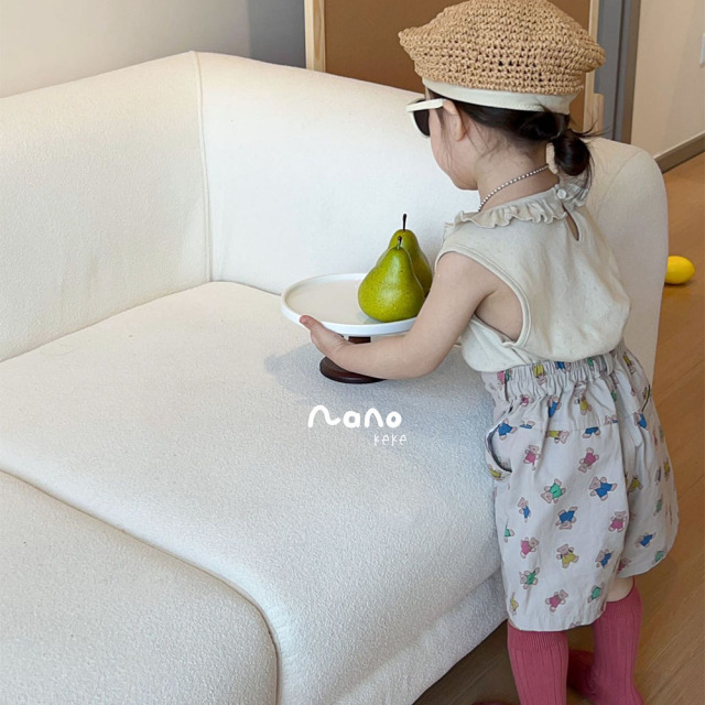 AENEKEKE Toddler Shorts Bear Print Shorts  Comfort and Playful Design Elastic Waist Shorts for Kids
