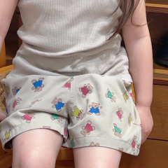 AENEKEKE Toddler Shorts Bear Print Shorts  Comfort and Playful Design Elastic Waist Shorts for Kids