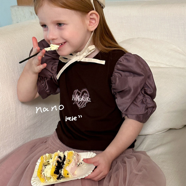 AENEKEKE Children Toddler Top Comfort and Trendy Puff Sleeve Top All in Stock