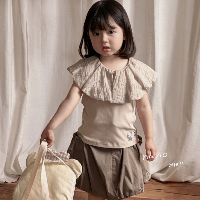 AENEKEKE Kids Knitted Ruffled Hot Sale Summer Tank Top for Baby Girl