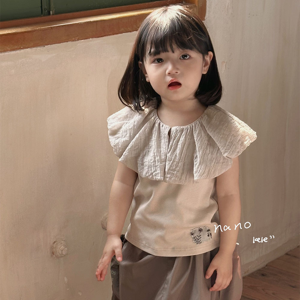 AENEKEKE Kids Knitted Ruffled Hot Sale Summer Tank Top for Baby Girl