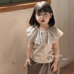 AENEKEKE Kids Knitted Ruffled Hot Sale Summer Tank Top for Baby Girl