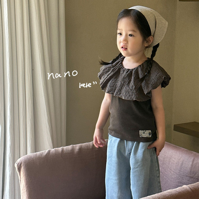 AENEKEKE Kids Knitted Ruffled Hot Sale Summer Tank Top for Baby Girl