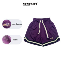 NONOKIDS Purple Kids' Mesh Sports Shorts Stock Casual Shorts Children Sweatpants