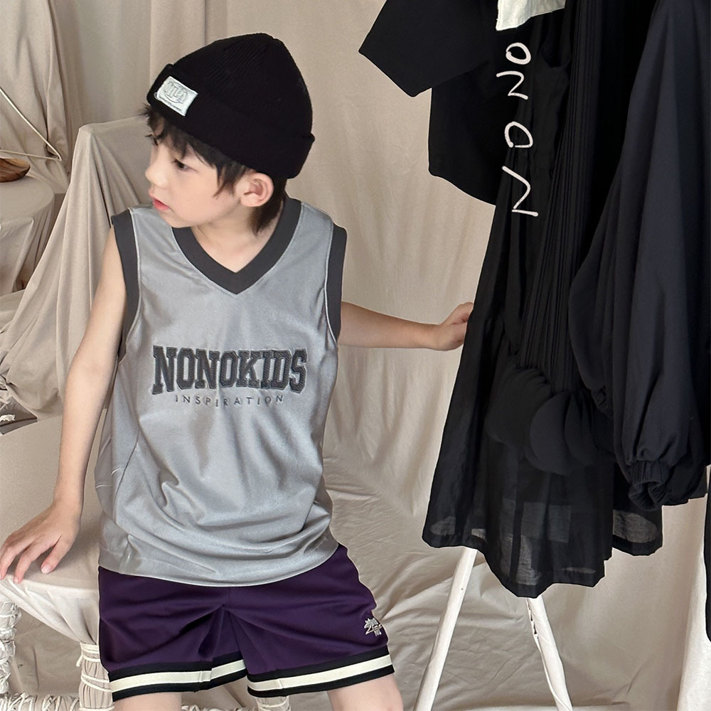 NONOKIDS Purple Kids' Mesh Sports Shorts Stock Casual Shorts Children Sweatpants