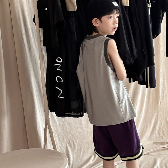 NONOKIDS Purple Kids' Mesh Sports Shorts Stock Casual Shorts Children Sweatpants