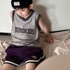 NONOKIDS Purple Kids' Mesh Sports Shorts Stock Casual Shorts Children Sweatpants