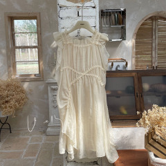 UEMO Children Chiffon Dress Two Pieces White Dress Girls' Princess Dress