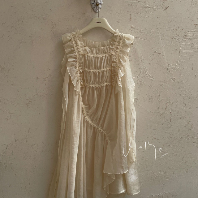 UEMO Children Chiffon Dress Two Pieces White Dress Girls' Princess Dress
