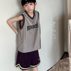 NONOKIDS Purple Kids' Mesh Sports Shorts Stock Casual Shorts Children Sweatpants