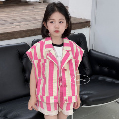 NONOKIDS Striped Sleeveless Vest and Shorts Set for Kids Trendy Summer Children Outfit