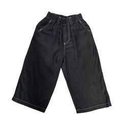 NONOKIDS Black Denim Wide-Leg Pants for Toddlers