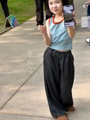 NONOKIDS Black Denim Wide-Leg Pants for Toddlers