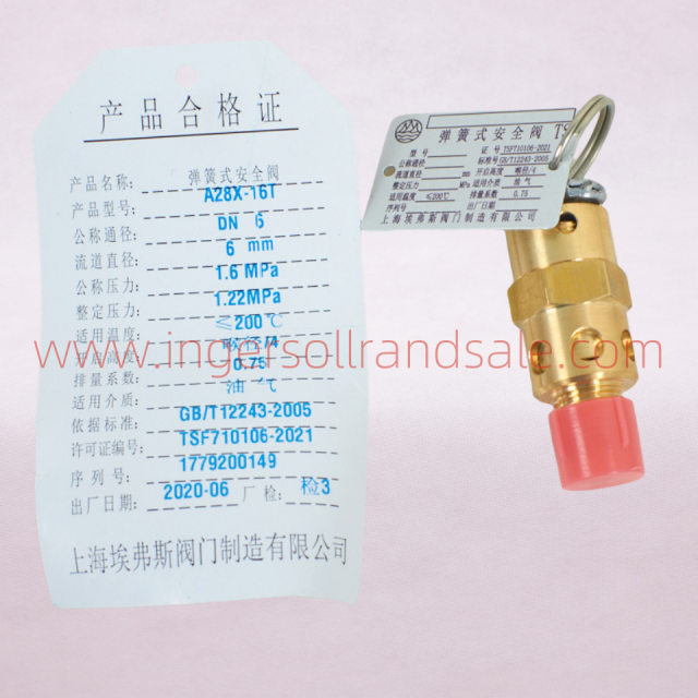 22431779 Ingersoll Rand Screw Air Compressor Genuine Parts Safety Valve GB 1.22MPa/A28X-16T