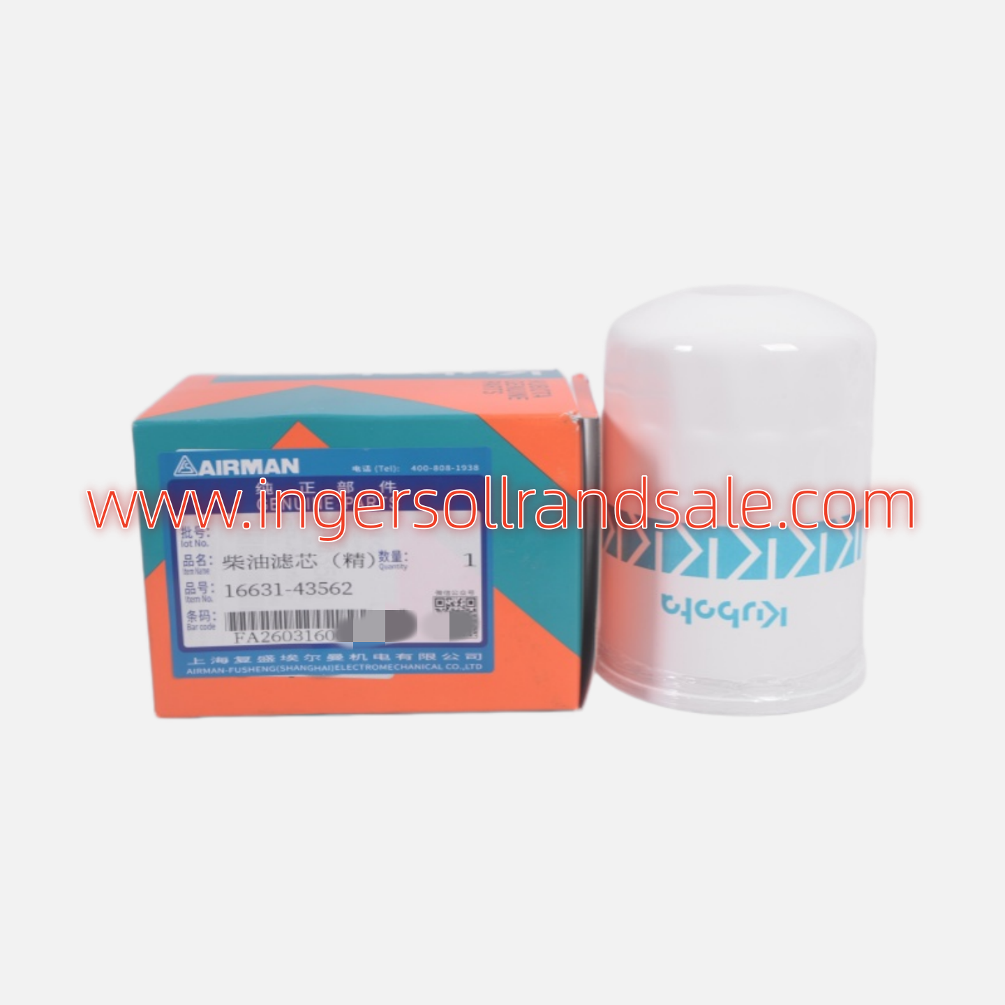 16631-43562 Fusheng Airman Mobile Air Compressor Genuine Parts Diesel fuel filter 1663143562