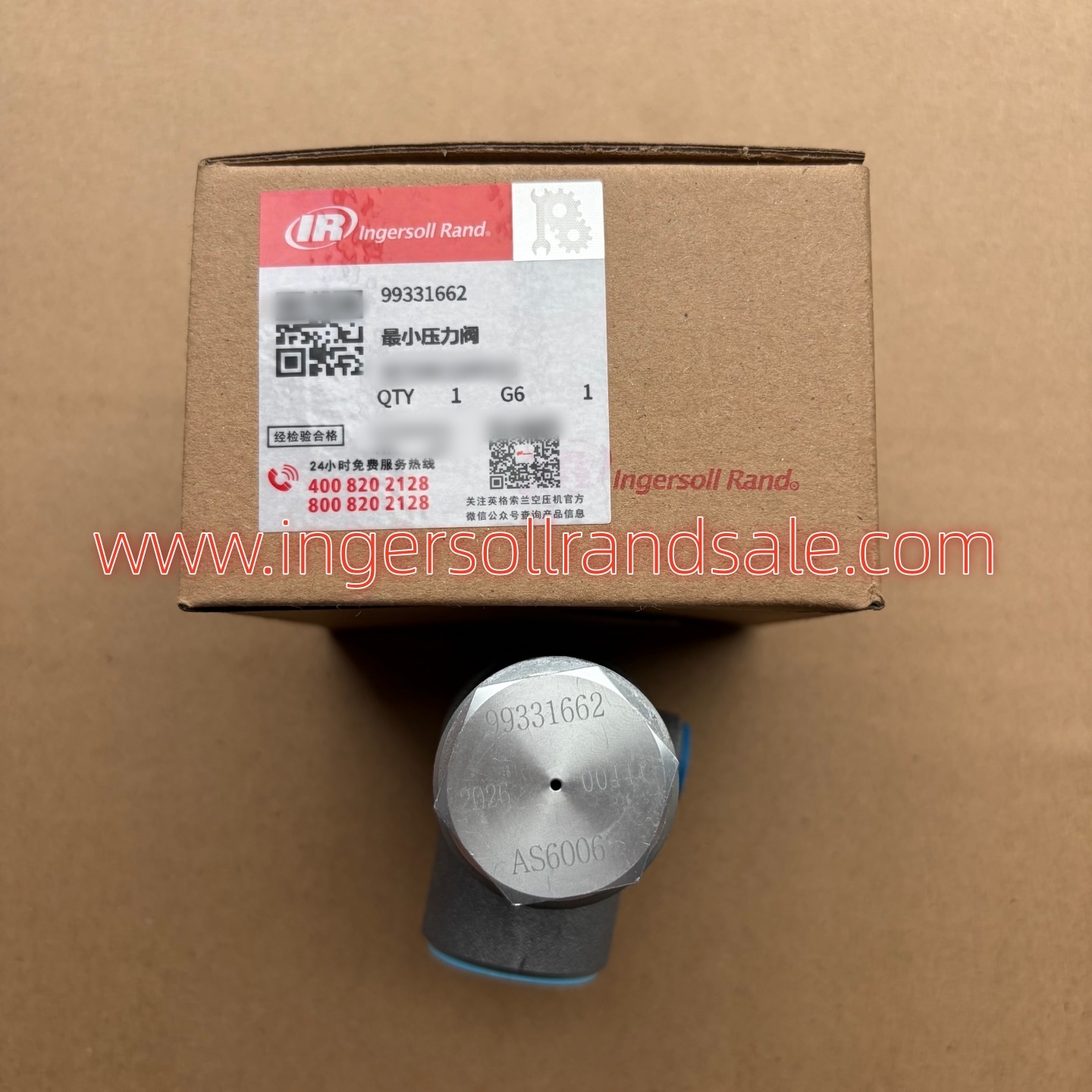 99331662 Ingersoll Rand Screw Air Compressor Genuine Parts Minimum Pressure Valve