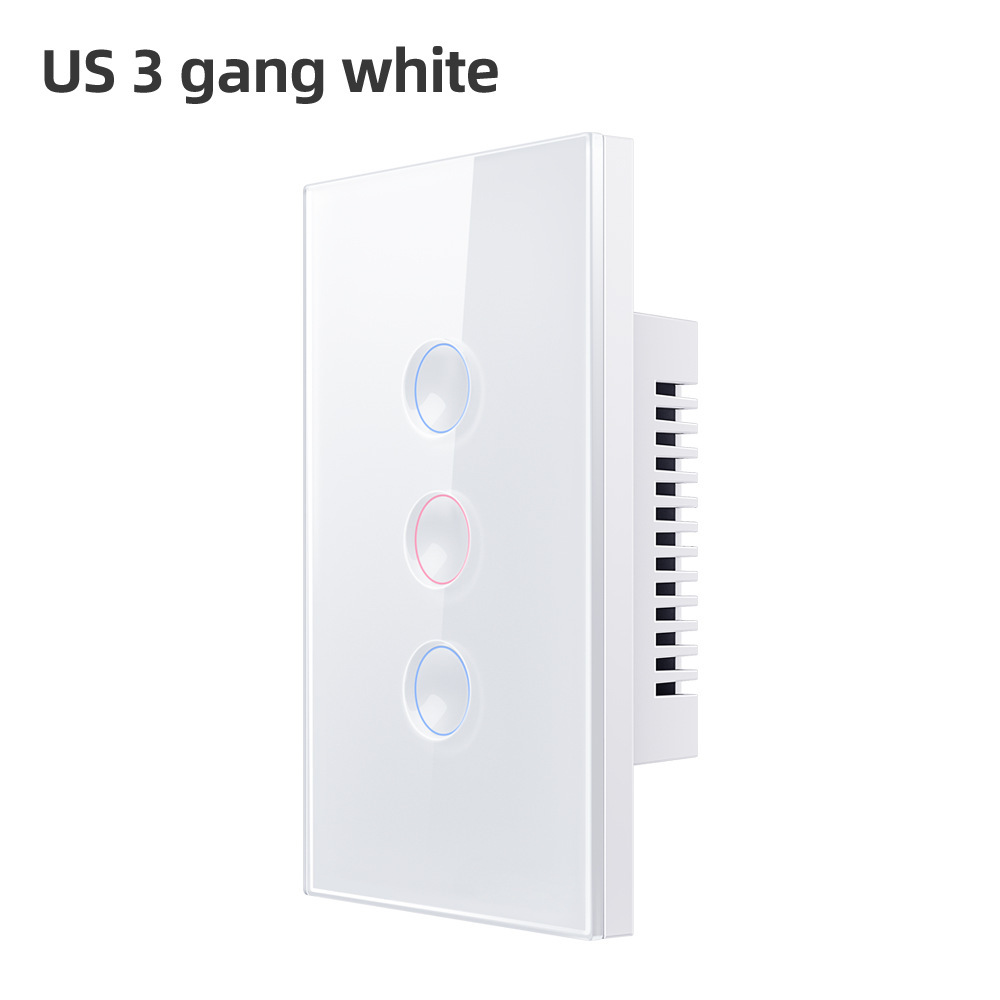 ZigBee/WiFi smart switch 2.5D recessed model 120 US standard 1/2/3/4/way touch wall TUYA