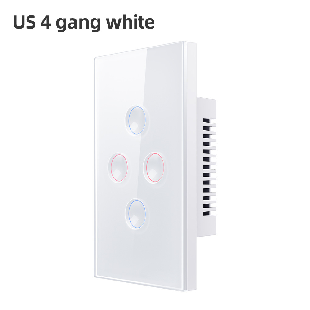 ZigBee/WiFi smart switch 2.5D recessed model 120 US standard 1/2/3/4/way touch wall TUYA