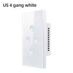 ZigBee/WiFi smart switch 2.5D recessed model 120 US standard 1/2/3/4/way touch wall TUYA