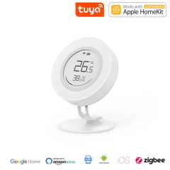 Tuya ZigBee smart smiley face temperature and humidity sensor simple electronic ink screen detection app remote control