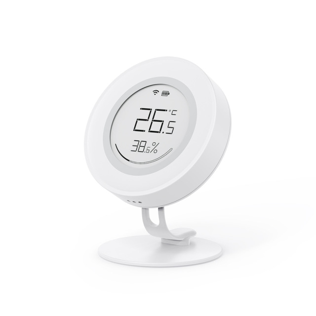 Tuya ZigBee smart smiley face temperature and humidity sensor simple electronic ink screen detection app remote control