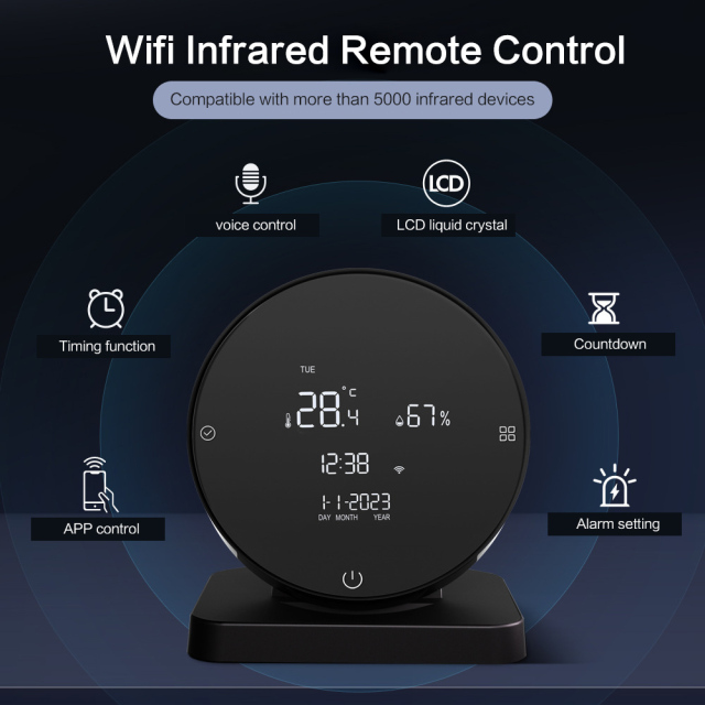 WiFi smart temperature and humidity IR infrared remote control two-in-one temperature and humidity sensor remote monitoring TUYA