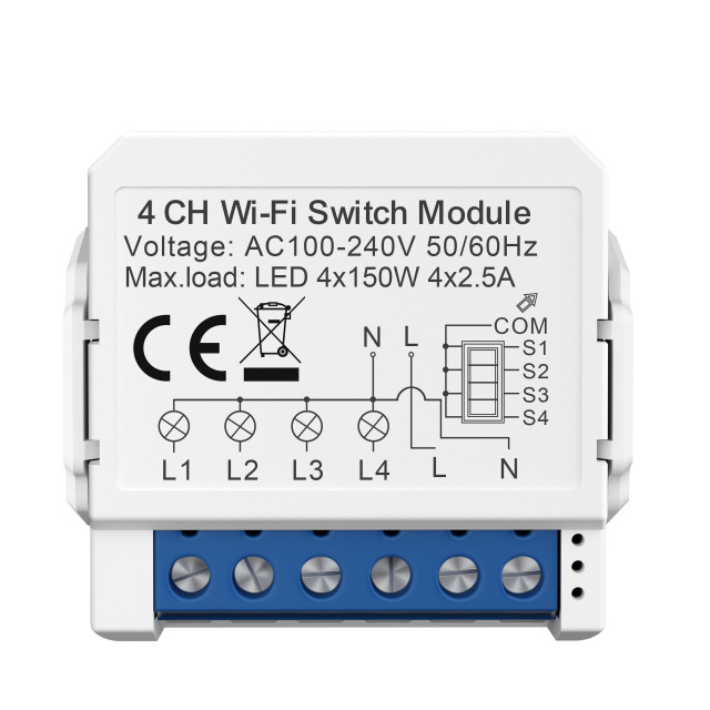 WiFi switch 1/2/3/4-way dual control light switch mini module remote control intelligent TUYA