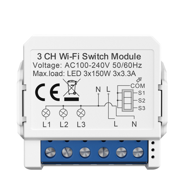 WiFi switch 1/2/3/4-way dual control light switch mini module remote control intelligent TUYA