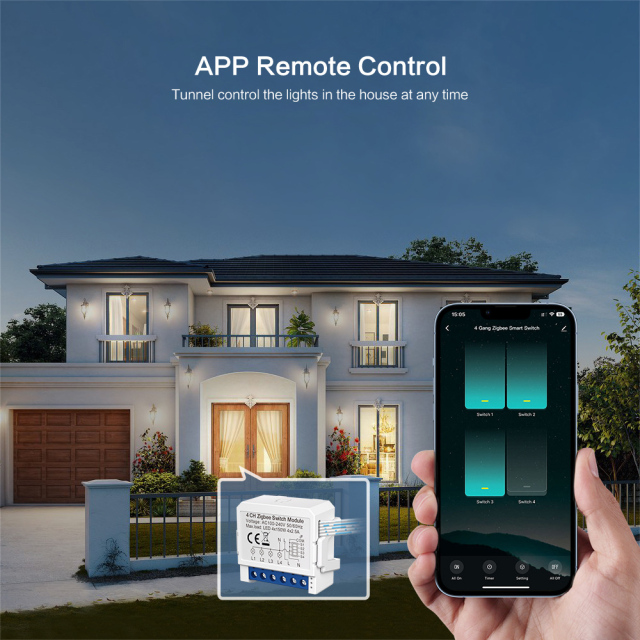 ZigBee breaker 1/2/3/4-way dual-control switch mini module remote control Tuya intelligent circuit breaker Tuya