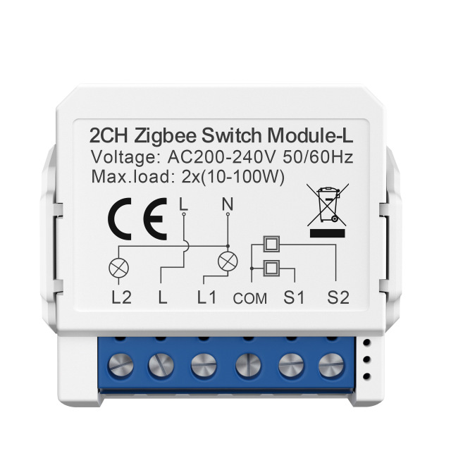 ZigBee  single fire breaker 1/2/3/way light switch mini circuit breaker switch Tuya